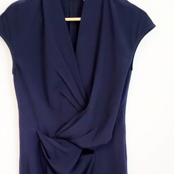 NWOT THML blue dress Medium fits small robe bleu marine - Picture 3 of 8
